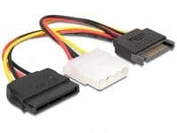 Delock - Strømadapter - SATA-strøm (hann) til 4-pin intern strøm, SATA-strøm (hunn) - 17 cm