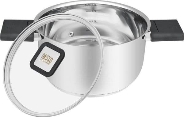 Resto Kitchenware Anser 2,5 L rund gryte svart, rustfritt stål