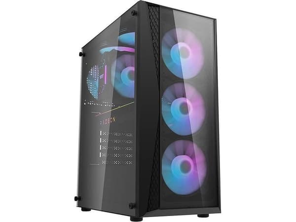 Darkflash DK352 Plus datamaskindeksel + 4 vifter (svart)