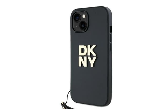 DKNY Wrist Strap Stock Logo iPhone 15 Plus Case - Black