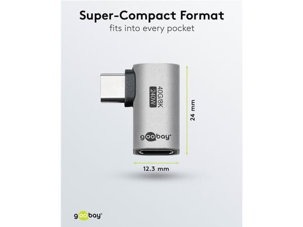 Goobay 74441, USB-C, USB-C, hopea
