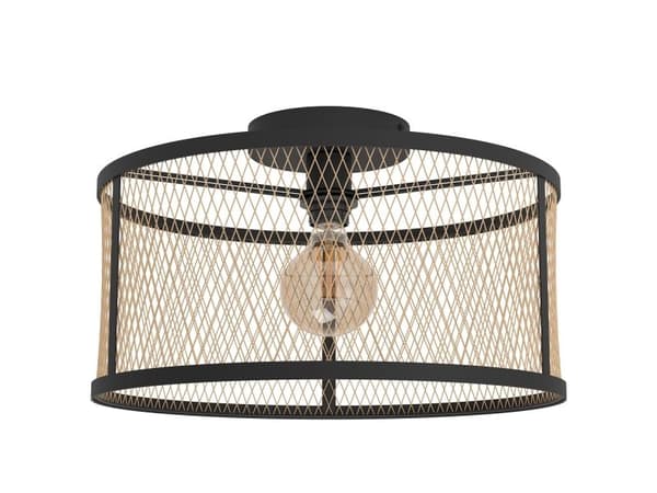 EGLO DELLOW LOFT E27 Ø450 SVART/MÄSSING