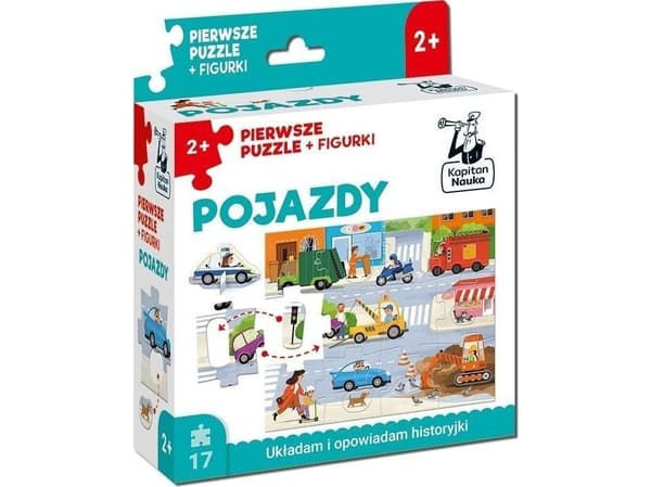Kjøretøy. Første puslespill + figurer. Kaptein Science