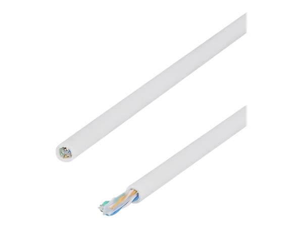 DELTACO - Massekabel - 100 m - UTP - CAT 6a - halogenfri, solid - hvit