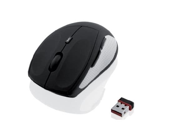 iBOX Jay Pro - Mus - optisk - 5 knapper - trådløs - RF - USB trådløs mottaker - grå, svart