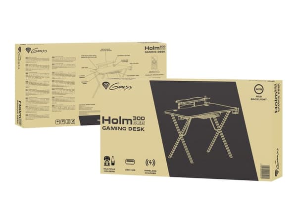 Genesis Holm 300 RGB - Bord - rectangular with contoured corners - svart