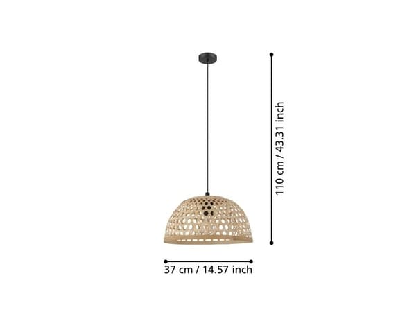 EGLO CLAVERDON pendellampa E27 Ø370 bambu