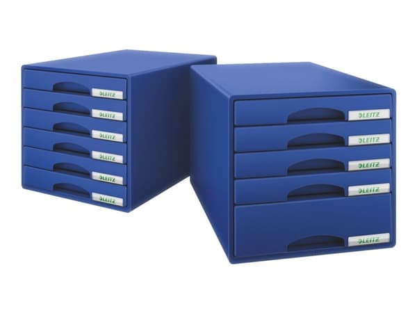 Leitz Plus - Skuffskap - 6 skuffer - for 245 x 330 mm - blå