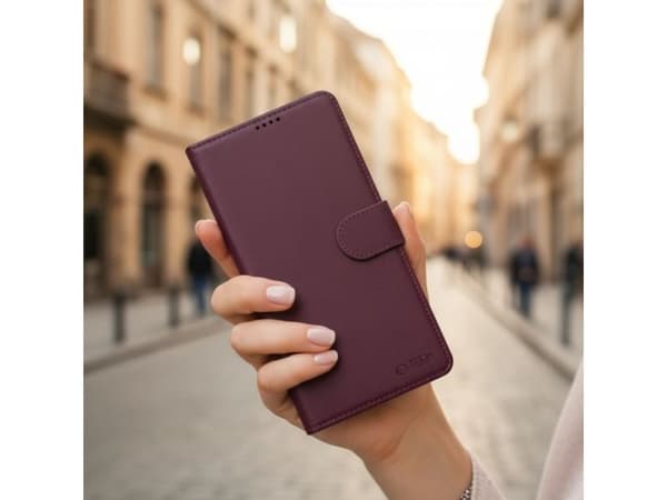 Tech-Protect Wallet Case for Samsung Galaxy S26 - Burgundy