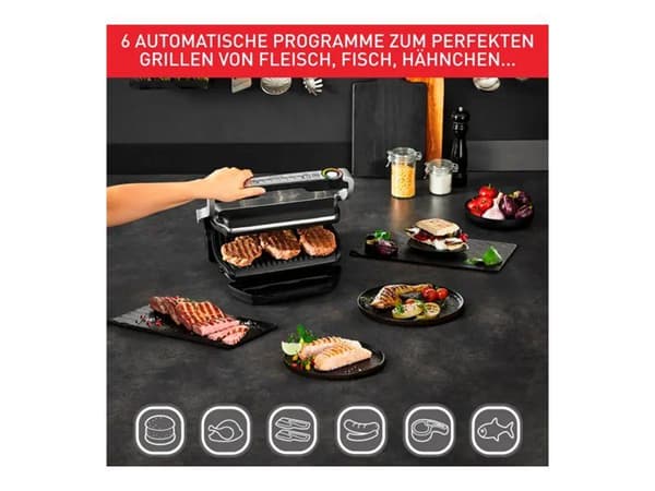 Tefal OptiGrill+ GC714D - Grill - elektrisk - 600 cm2