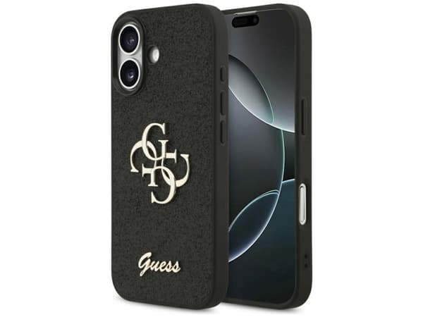 Guess Fixed Glitter Big 4G deksel til iPhone 17 - svart