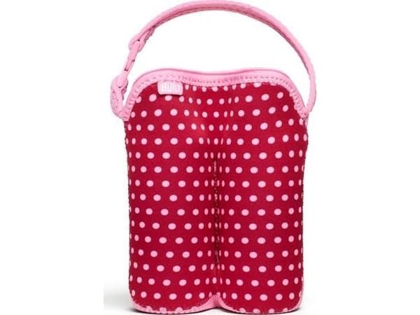 Built Built Bottle Buddy - Termoförpackning för dubbla flaskor (baby Pink Mini Dots)