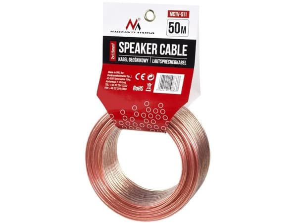 Maclean MCTV-511 - Bulkhögtalarkabel - 1.5 mm² - 50 m - transparent