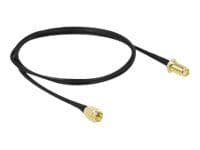 DeLOCK 90447, 0,9 m, LMR100, SMA, SMA, Sort