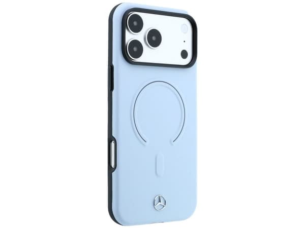 Mercedes Leather 3D MagSafe Case for iPhone 18 Pro Max / 17 Pro Max - Blue