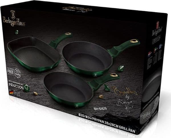 Berlinger Haus Emerald Titanium stekpanna 3 st.