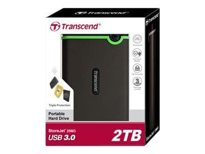 Transcend StoreJet 25M3 - Hårddisk - 2 TB - extern (portabel) - 2.5" - USB 3.0