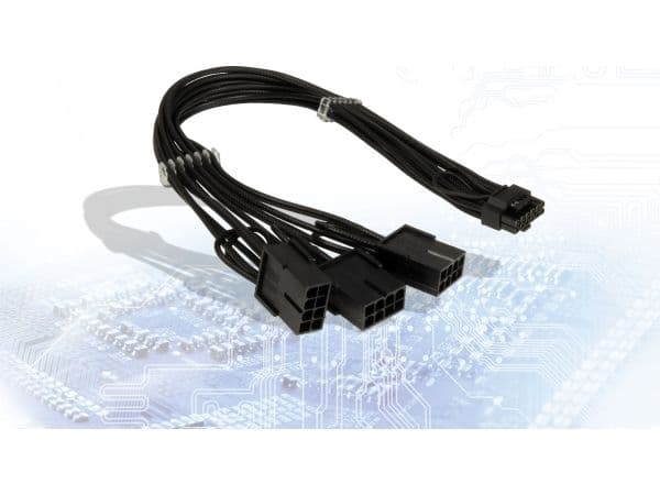 Inter-Tech GPU-02, 0,34 m, 3 x PCI-E (8-pin), 12VHPWR, Hunkjønn, Hankjønn, Rett