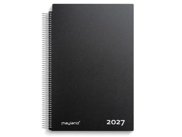 Aftalekalender A4 dag sort PP-plast 2027