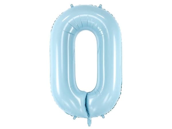 Lyseblå sifferballonger, 86 cm