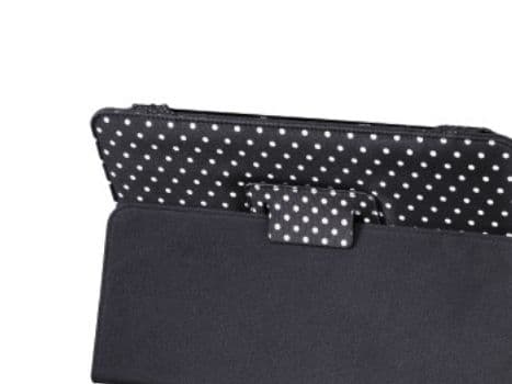Hama "Polka Dot" - Vikbart fodral för surfplatta - polyester - svart - 8"