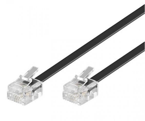 Telefonkabel RJ11 2 meter svart
