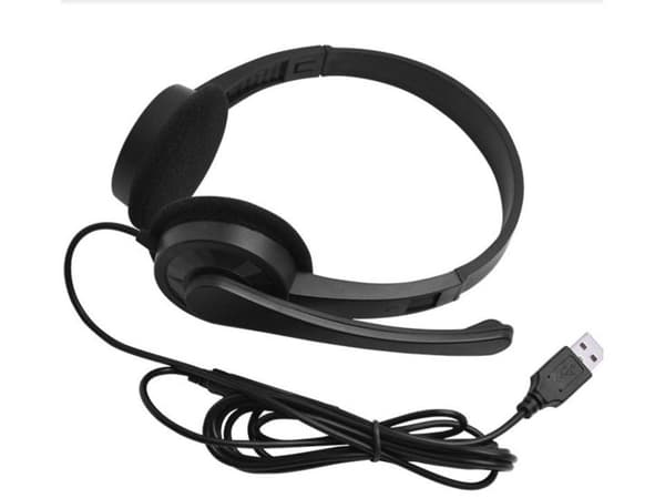 USB-headset - on-ear med mikrofon
