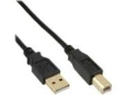 InLine 34503S, 0,3 m, USB A, USB B, Hankjønn/hankjønn, Sort