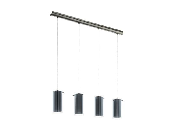 EGLO PINTO tekstil pendel/bordlampe 4L E27 BS/GRÅ/KLAR