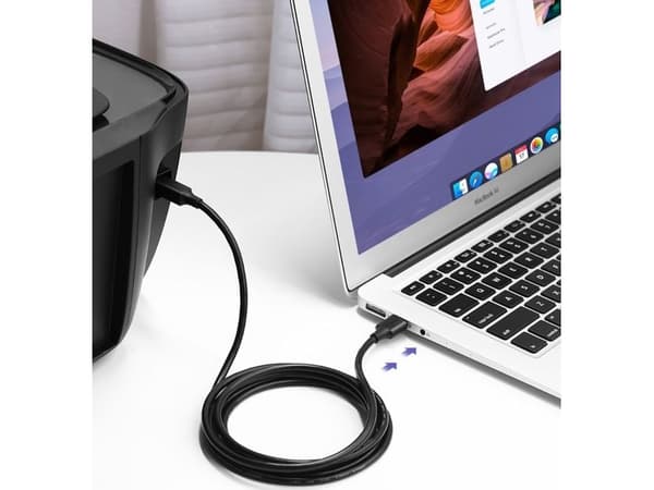 USB-kabel Ugreen USB-A til USB-B 2 m svart (UGR526BLK)