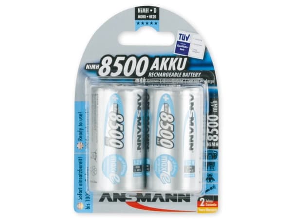 ANSMANN maxE - Batteri 2 x D - NiMH - (ladbare) - 8500 mAh