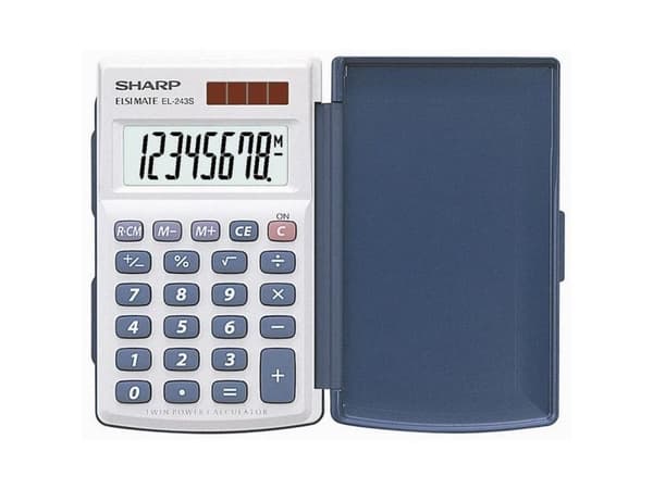 Sharp EL-243S - Lommekalkulator - 8 sifre - batteri, solpanel