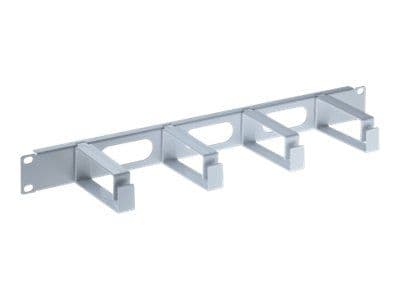 Intellinet 19" Cable Management Panel, 1U, 4 long plastic rings, Grey - Rackpanel för kabelhantering - grå, RAL 7035 - 1U - 19"