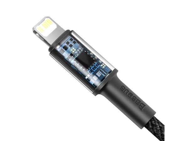 Baseus CATLGD-A01, 2 m, Lightning, USB C, Hankjønn, Hankjønn, Sort