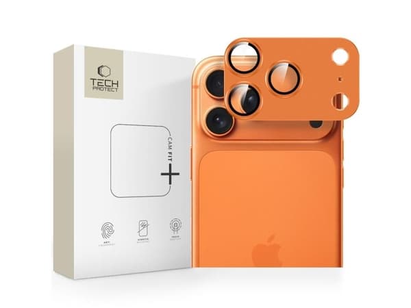 Tech-Protect CAMFULL FIT+ skydd till iPhone 17 Pro Cosmic Orange