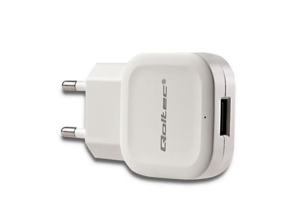 Qoltec - Strømadapter - 15 watt - 2.4 A (USB) - hvit
