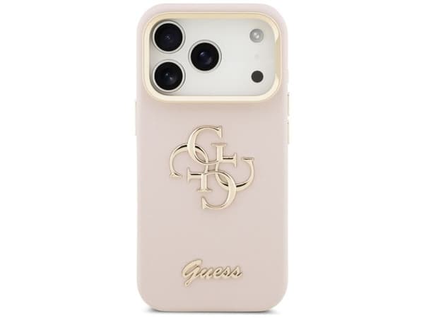 Guess Grained Big 4G &amp; Stand Camera Case for iPhone 17 Pro - Pink