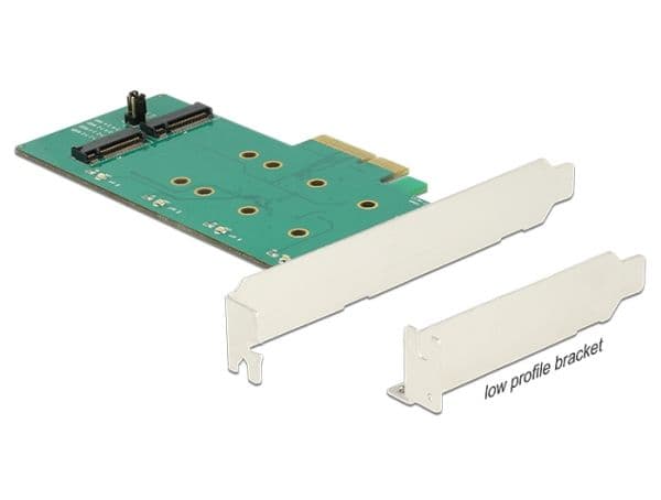 Delock PCI Express Card > 2 x internal M.2 Key B with RAID - Diskkontroller - M.2 Card - lav profil - RAID RAID 0, 1 - PCIe 2.0 x4