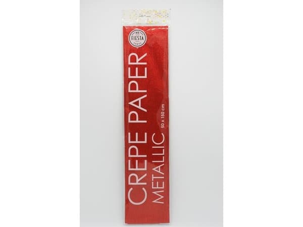 Crepe-papper, röd metallic