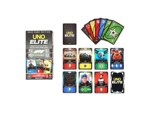 Games UNO Elite Formula 1 2025 Core Edition Starter Pack, Kort Spill, Shedding, 7 år