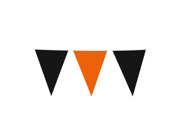 Orange og sort vimpelguirlande, stor