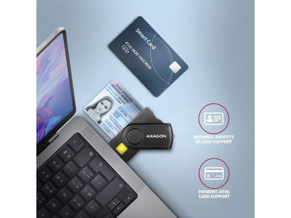 CRE-SMP2A ID-kortleser & SD/microSD/SIM-kort PocketReader USB