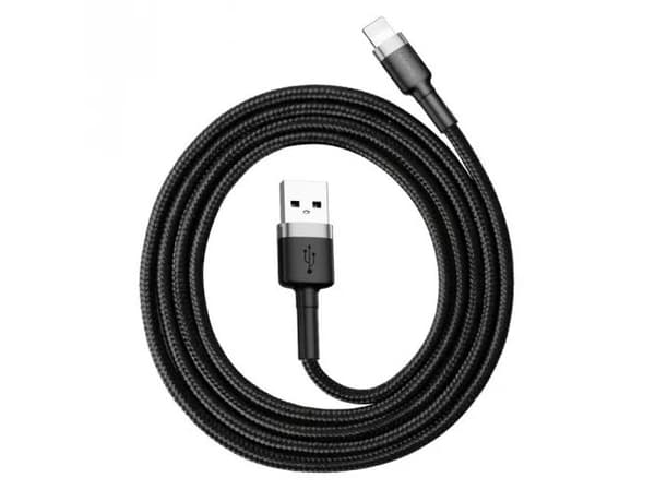 Baseus CALKLF-AG1, 0,5 m, USB A, Lightning, Hanstik, Hanstik, Grå, Sort