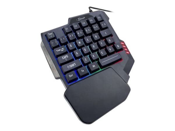 Inter-Tech KB-3035, Mini, Langallinen, USB, QWERTY, RGB LED, Musta