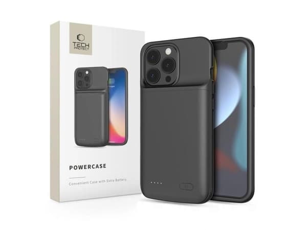 Tech-Protect PowerCase for iPhone 13 / 13 Pro med 4800mAh strømbank – sort