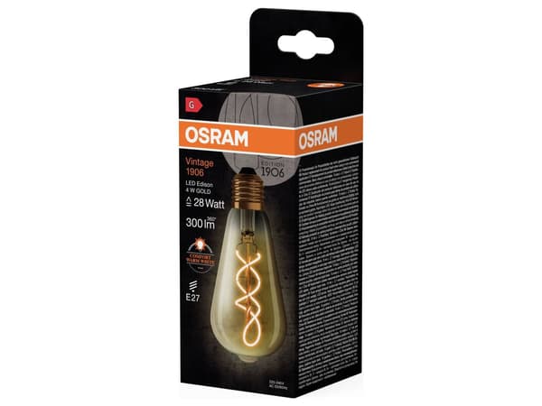 Osram hehkulamppu Led Edison 4W E27 820 300Lm Fil