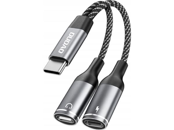 Dudao USB-adapter Dudao L13C+ 2-i-1 USB-C-adapter - grå