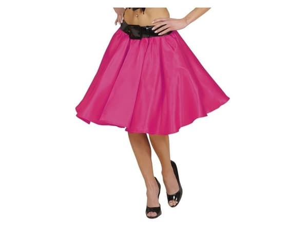 Pink satinskørt