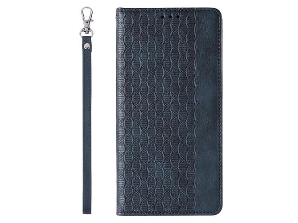 Magnetrem-deksel til iPhone 14 Pro Max - flip wallet mini-lanyard - blå