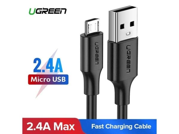 Kaapeli USB do Micro USB UGREEN QC 3.0 2.4A 0.5m (czarny)
